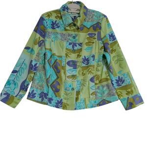 Alison Daley Petite Womens Blazer Multi-Color Size 10P 100% Polyester Pockets